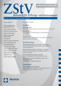 Abbildung von: ZStV - Zeitschrift für Stiftungs- und Vereinswesen - Nomos