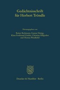 Abbildung von: Gedächtnisschrift für Herbert Tröndle - Duncker & Humblot