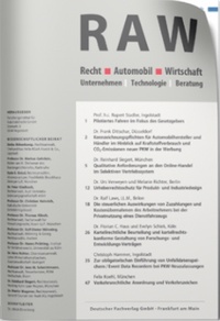 Abbildung von: Recht, Automobil, Wirtschaft: RAW - Fachmedien Recht und Wirtschaft