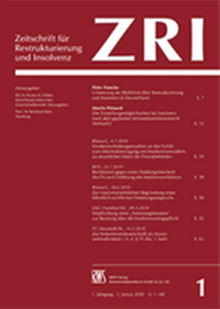 Abbildung von: ZRI - Zeitschrift für Restrukturierung und Insolvenz  - RWS
