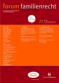 Abbildung von: Forum Familienrecht - FF - Deutscher Anwaltverlag