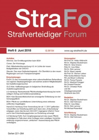 Abbildung von: StraFo - Strafverteidiger Forum - Deutscher Anwaltverlag
