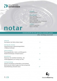 Abbildung von: notar - Deutscher Notarverlag