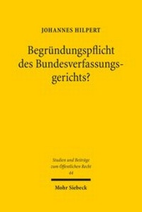 Abbildung von: Begründungspflicht des Bundesverfassungsgerichts? - Mohr Siebeck
