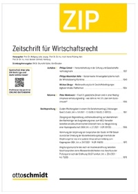 Abbildung von: Zeitschrift für Wirtschaftsrecht - ZIP - Otto Schmidt Verlag