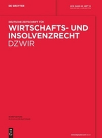 Abbildung von: Deutsche Zeitschrift für Wirtschafts- und Insolvenzrecht - DZWIR  - De Gruyter