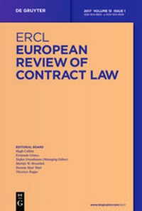 Bild: European Review of Contract Law - ERCL - De Gruyter