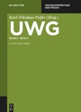 Cover: UWG - Gesetz gegen den unlauteren Wettbewerb - De Gruyter