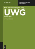 Cover: UWG - Gesetz gegen den unlauteren Wettbewerb - De Gruyter