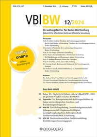 Abbildung von: Verwaltungsblätter für Baden-Württemberg (VBlBW)