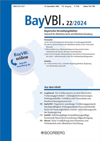 Abbildung von: Bayerische Verwaltungsblätter (BayVBl.) - Boorberg