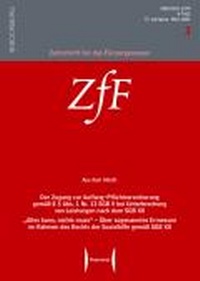 Abbildung von: Zeitschrift für das Fürsorgewesen (ZfF) - Boorberg