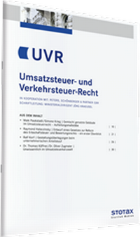 Bild vergrößern Bild: UVR - Umsatzsteuer- und Verkehrsteuer-Recht - Stollfuß
