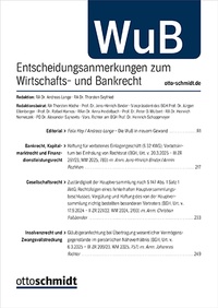 Bild: WuB - Entscheidungsanmerkungen zum Wirtschafts- und Bankrecht - Otto Schmidt Verlag