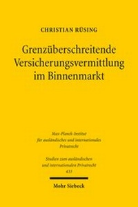 Abbildung von: Grenzüberschreitende Versicherungsvermittlung im Binnenmarkt - Mohr Siebeck