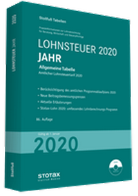 Abbildung von: Tabelle, Lohnsteuer 2020 Jahr - Stollfuß