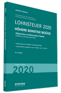 Abbildung von: Tabelle, Lohnsteuer 2020 Höhere Sonstige Bezüge - Stollfuß