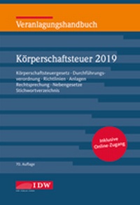 Abbildung von: Veranlagungshandbuch Körperschaftsteuer 2019: KSt 2019 - IDW