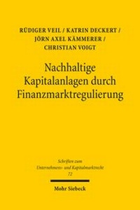 Abbildung von: Nachhaltige Kapitalanlagen durch Finanzmarktregulierung - Mohr Siebeck