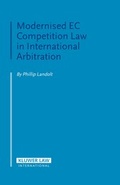 Cover: Modernised EC Competition Law in International Arbitration - Kluwer Law International