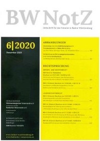 Abbildung von: Zeitschrift für das Notariat in Baden-Württemberg - BWNotZ - Württembergischer Notarverein e.V.