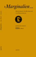 Cover: Marginalien - Pirckheimer Gesellschaft