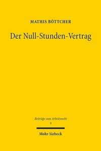 Abbildung von: Der Null-Stunden-Vertrag - Mohr Siebeck