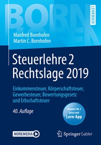 Abbildung von: Steuerlehre 2 Rechtslage 2019 - Springer Gabler