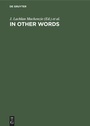 Cover: In Other Words - De Gruyter Mouton