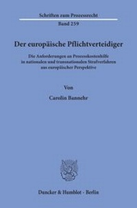 Abbildung von: Der europäische Pflichtverteidiger - Duncker & Humblot