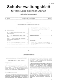 Abbildung von: Schulverwaltungsblatt für das Land Sachsen-Anhalt  - Freyburger Buchdruckwerkstätte GmbH