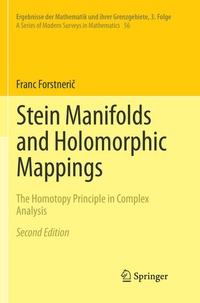 Enlarge image Cover: Stein Manifolds and Holomorphic Mappings - Springer