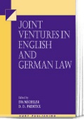 Cover: Joint Ventures in English & German Law - Hart Publishing