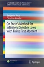 Cover: OnStein'sMethodforInfinitelyDivisibleLawswithFiniteFirstMoment - Springer