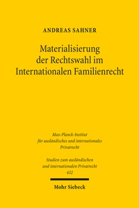 Abbildung von: Materialisierung der Rechtswahl im Internationalen Familienrecht - Mohr Siebeck