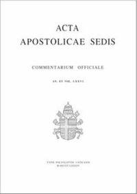 Abbildung von: Acta Apostolicae Sedis - AAS - Libreria Editrice Vaticana