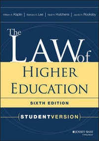 Abbildung von: The Law of Higher Education: Student Version - Jossey-Bass