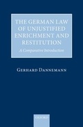 Cover: German Law of Unjust Enrichment and Restitution - Oxford University Press
