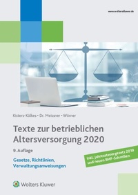 Abbildung von: Texte zur betrieblichen Altersversorgung 2020 - Wolters Kluwer