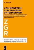 Cover: Vom Konzern zum Einheitsunternehmen - De Gruyter
