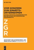 Cover: Vom Konzern zum Einheitsunternehmen - De Gruyter