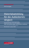 Cover: Materialsammlung f&uuml;r die Aufsichtsratst&auml;tigkeit - IDW