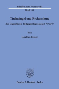 Abbildung von: Titelmängel und Rechtsschutz - Duncker & Humblot