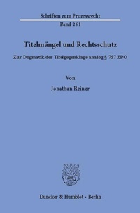 Abbildung von: Titelmängel und Rechtsschutz - Duncker & Humblot