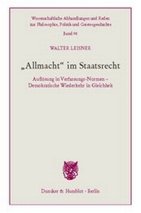 Abbildung von: »Allmacht« im Staatsrecht - Duncker & Humblot