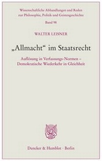Abbildung von: "Allmacht« im Staatsrecht - Duncker & Humblot
