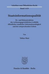 Abbildung von: Staatsinformationsqualität - Duncker & Humblot