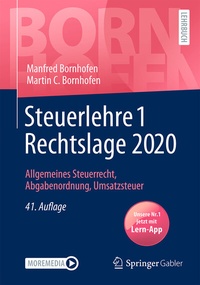 Abbildung von: Steuerlehre 1 Rechtslage 2020 - Springer Gabler