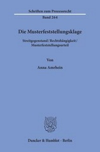 Abbildung von: Die Musterfeststellungsklage - Duncker & Humblot