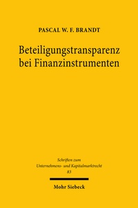Abbildung von: Beteiligungstransparenz bei Finanzinstrumenten - Mohr Siebeck